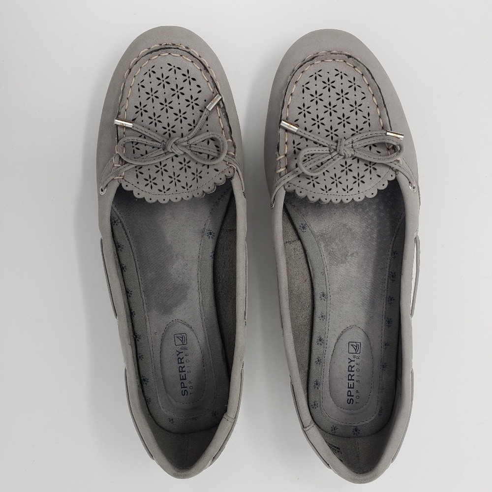 Sperry grey suede loafers, 8.5M